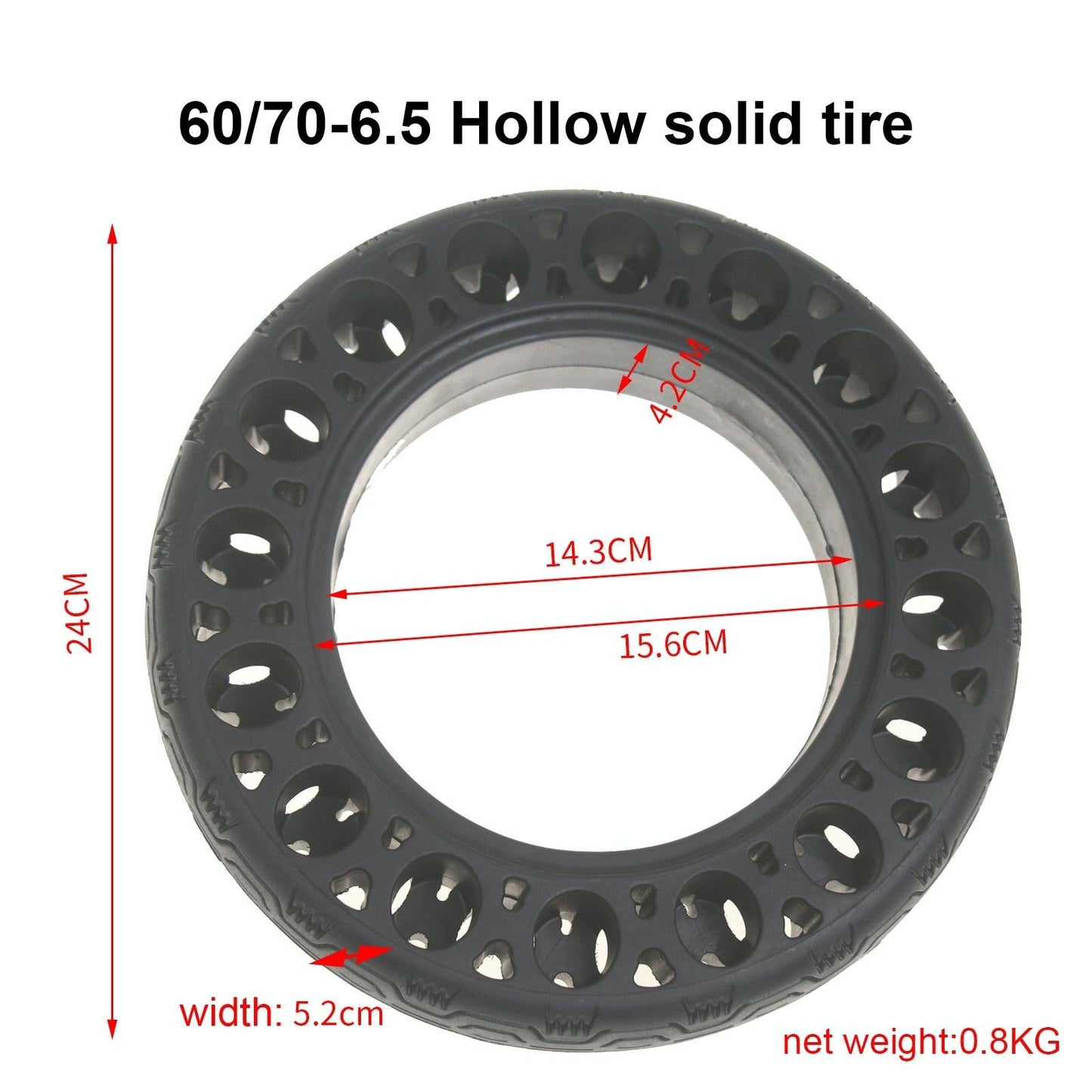Black 10 Solid Rubber Tire for Ninebot Max G30 Electric Scooter