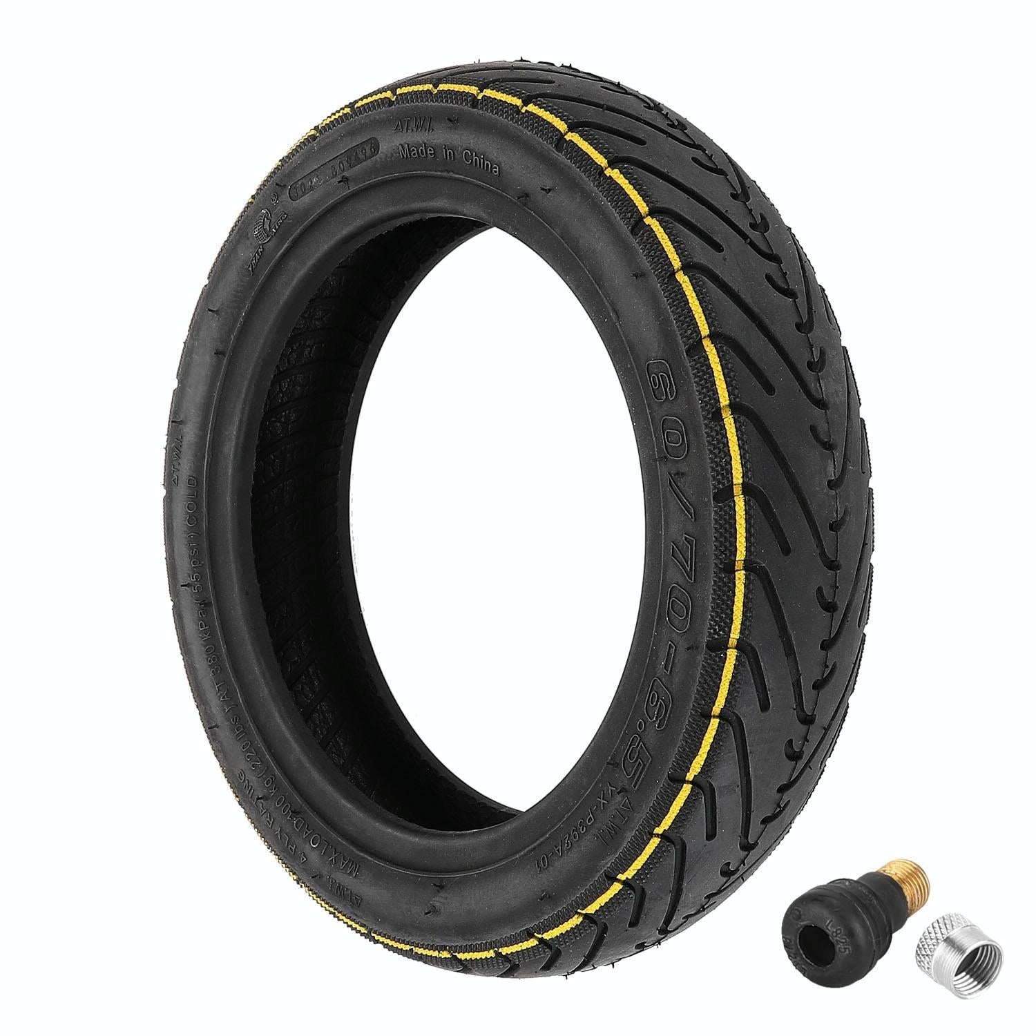 Electric Scooter with 10 Striped Vacuum Tire for Ninebot Max G30 Series